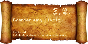 Brandenburg Mikolt névjegykártya